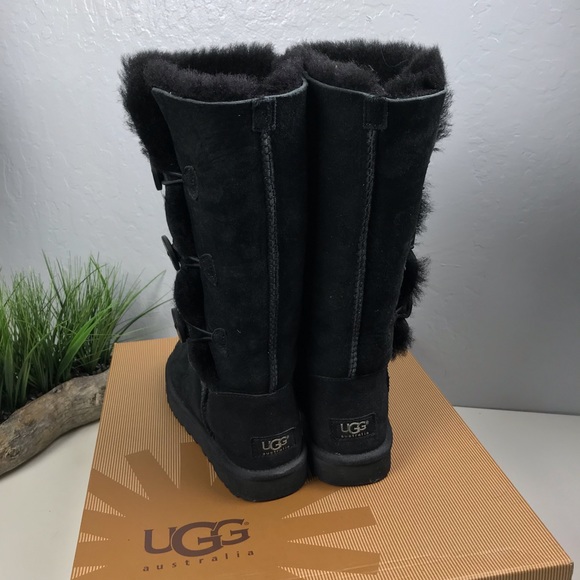 Ugg Black Tall Bailey Triple Button - Picture 2 of 7